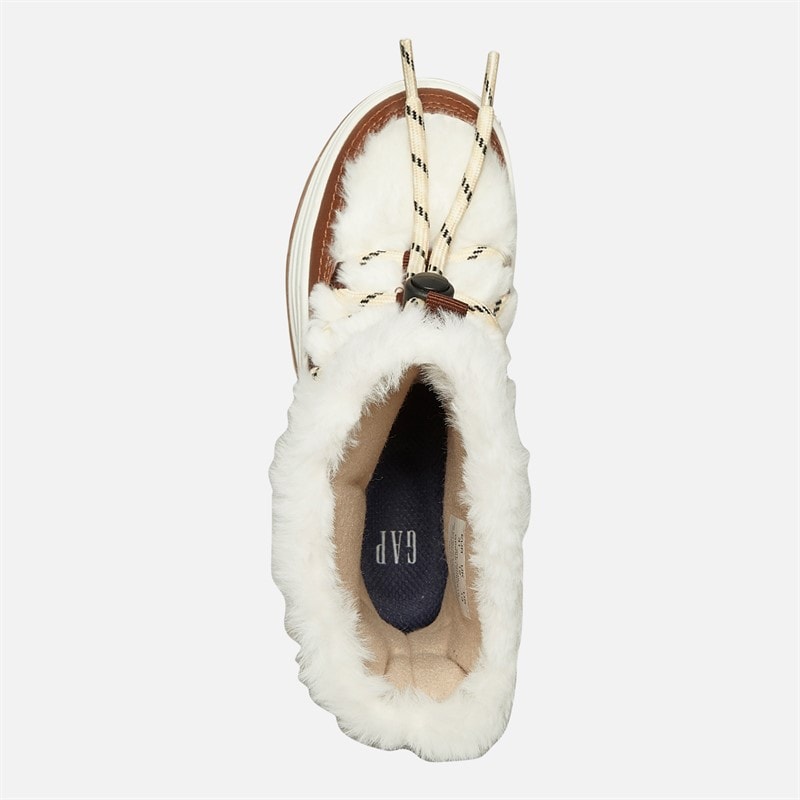 GAP Girls Paradise High Fur Snow Boots Sand Khaki - Image 4