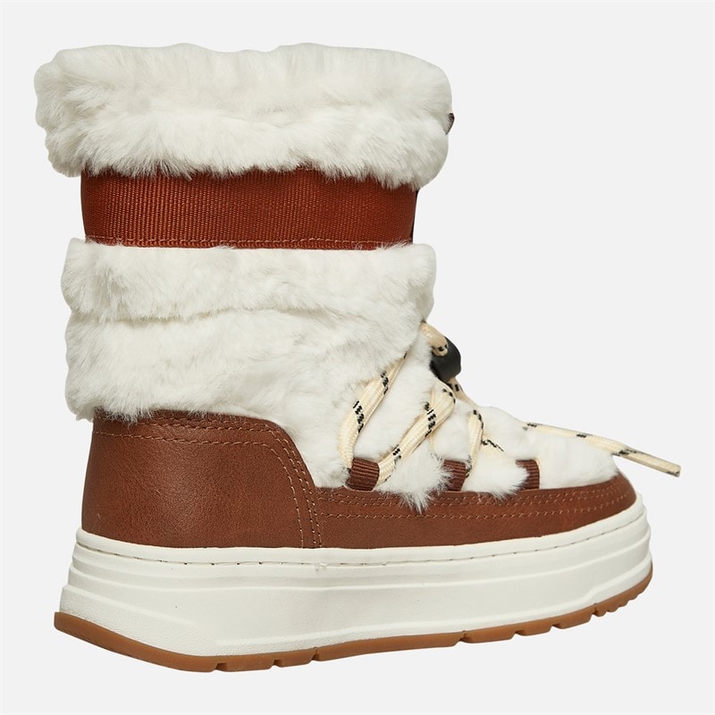 GAP Girls Paradise High Fur Snow Boots Sand Khaki - Image 5