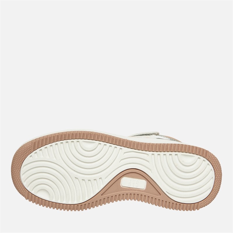 GAP Girls Boston Mid Trainers White Silver Rose - Image 2