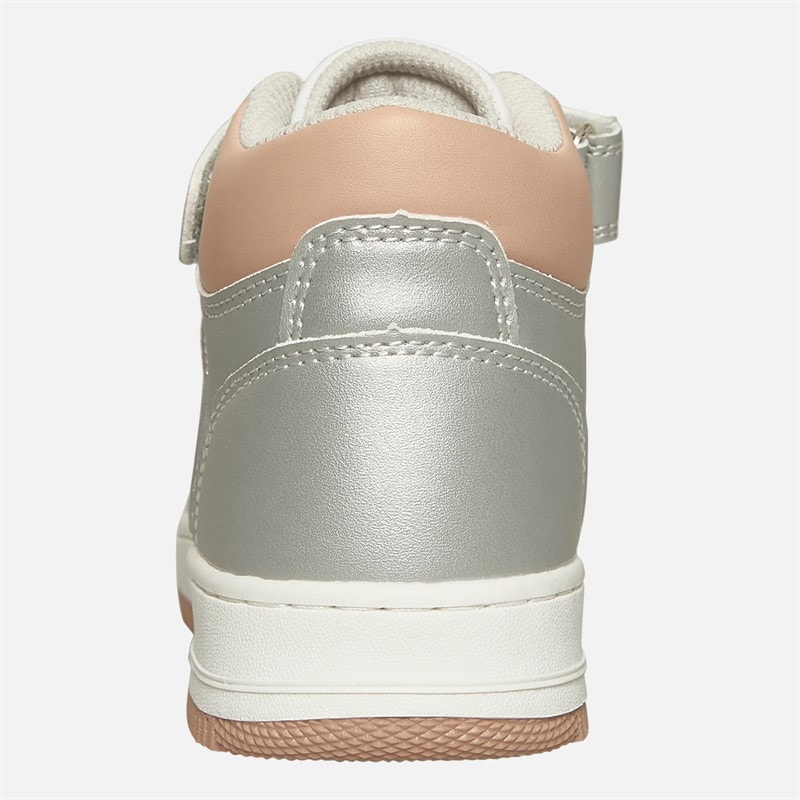 GAP Girls Boston Mid Trainers White Silver Rose - Image 3