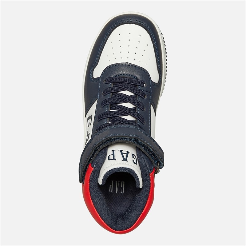 GAP Boys Boston Mid Trainers Navy/Red - Image 4