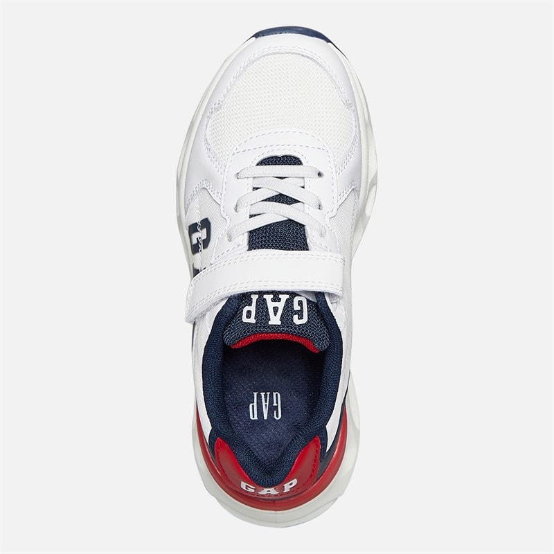 GAP Boys San Francisco Trainers White Navy Red - Image 4
