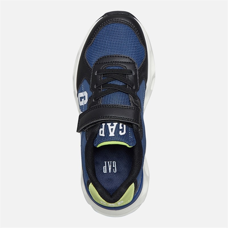 GAP Boys San Francisco Trainers Black Blue Lime - Image 4