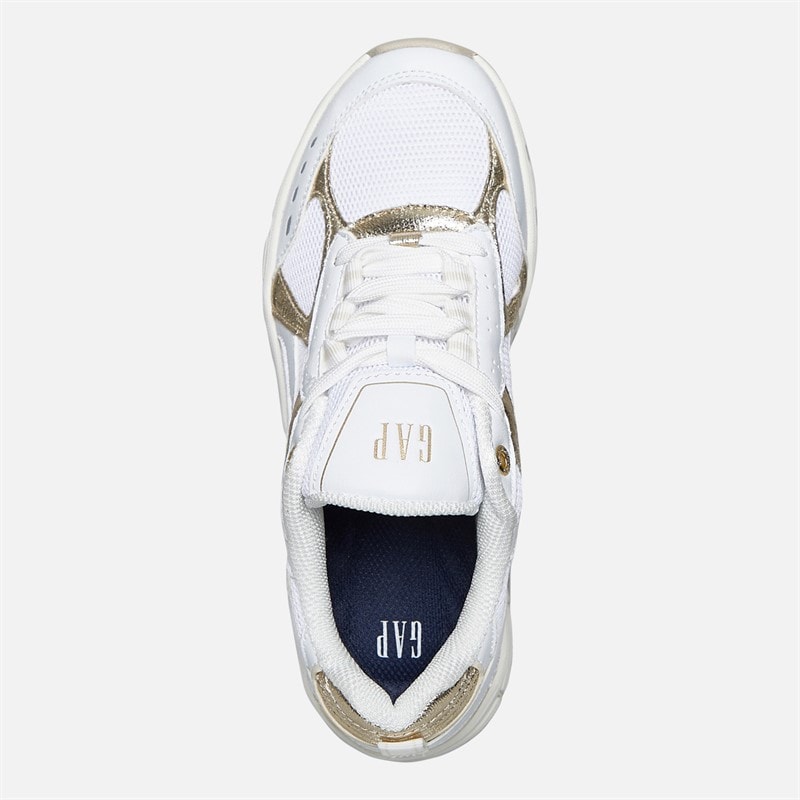 GAP Womens Sunset Trainers White Gold - Image 4