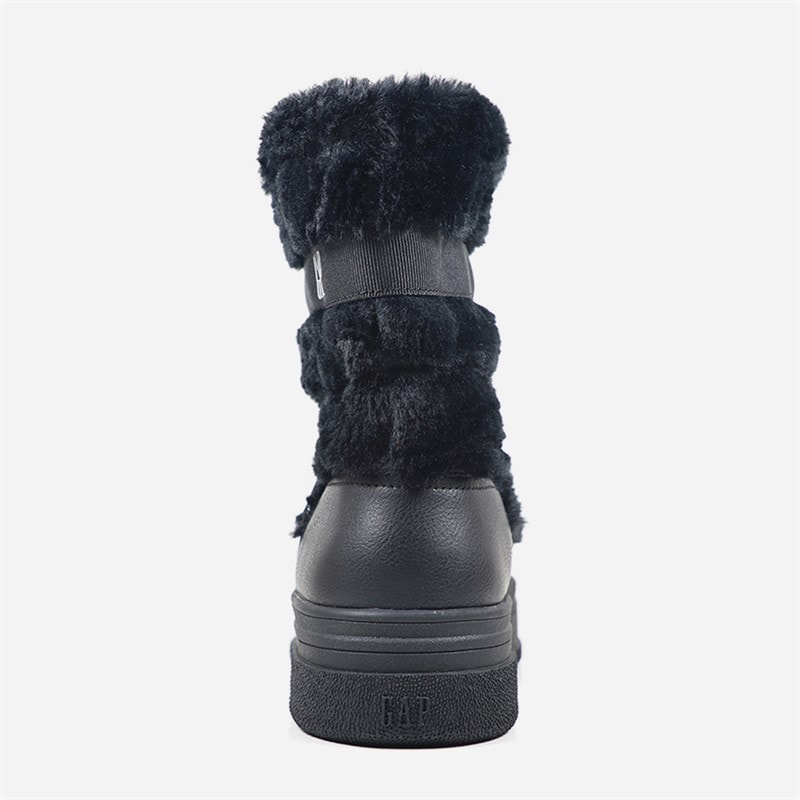 GAP Womens Paradise High Fur Snow Boots Black - Image 3