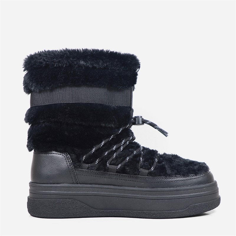 GAP Womens Paradise High Fur Snow Boots Black - Image 5