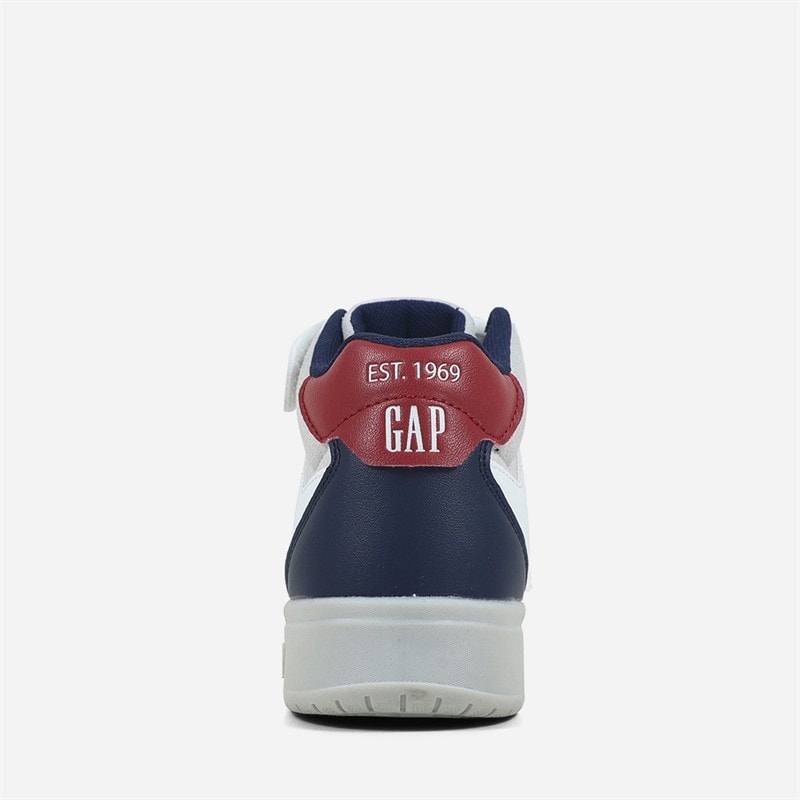 GAP Boys Chicago Mid Trainers White/Navy/Red White Navy Red - Image 3