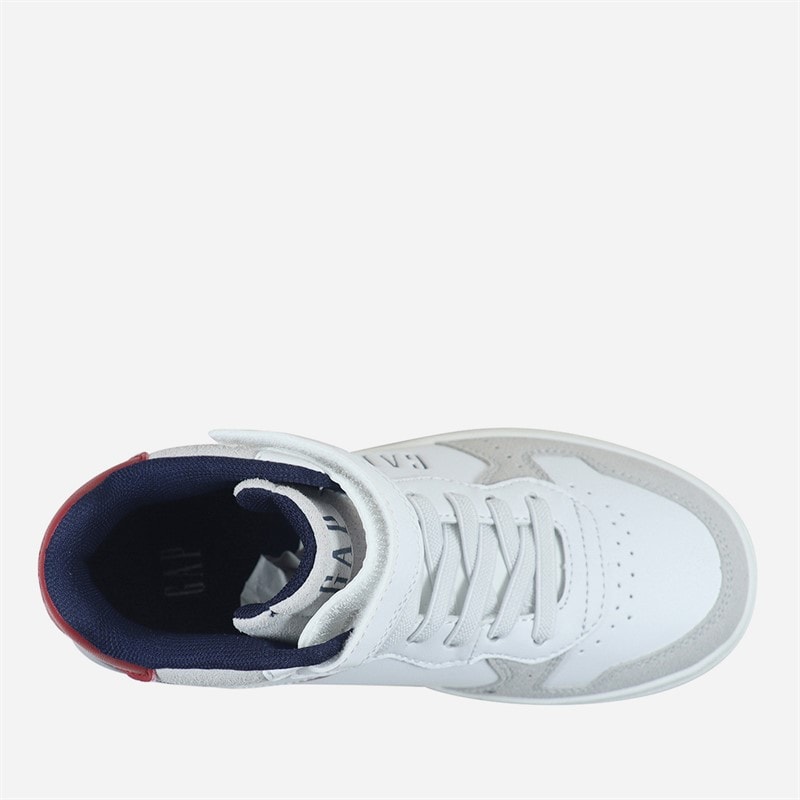 GAP Boys Chicago Mid Trainers White/Navy/Red White Navy Red - Image 4