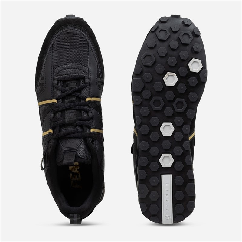 Cruyff Mens Fearia Futura Trainers Black/Gold - Image 2