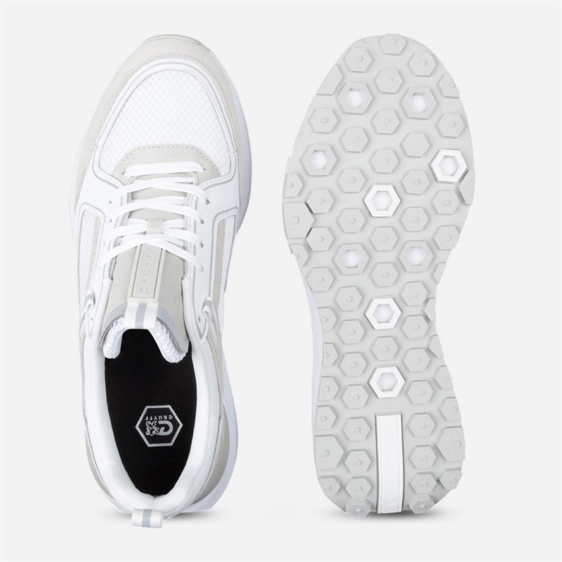 Cruyff Mens Rayado Trainers White/Grey - Image 2
