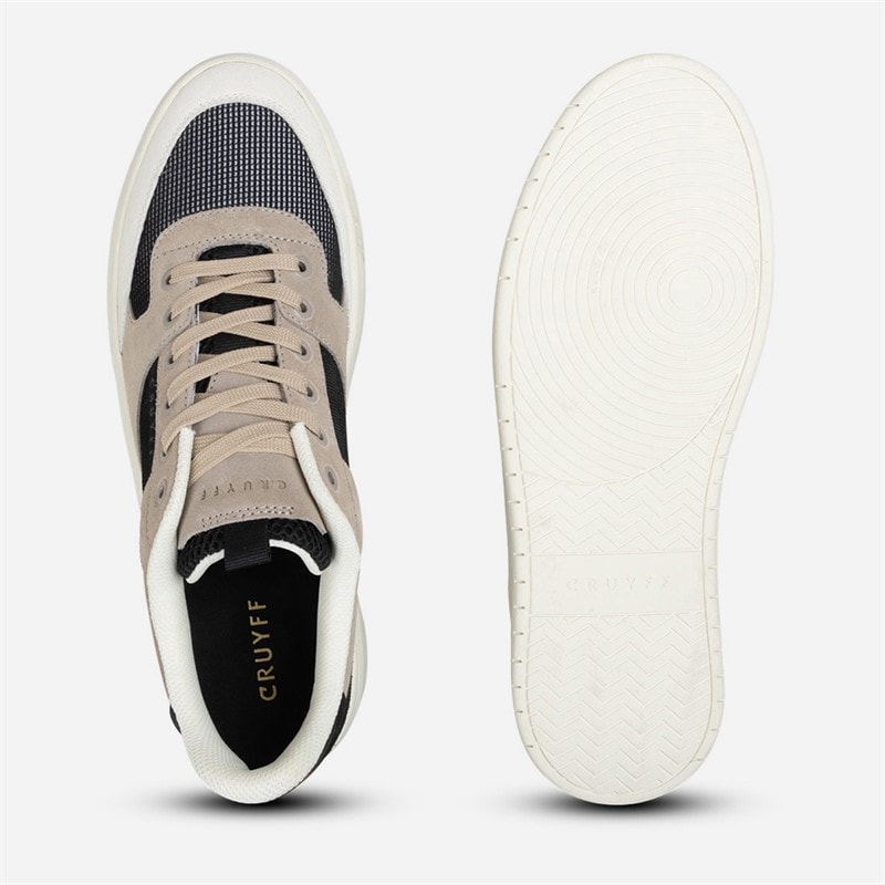 Cruyff Mens Terra Court Trainers Brown/White - Image 2