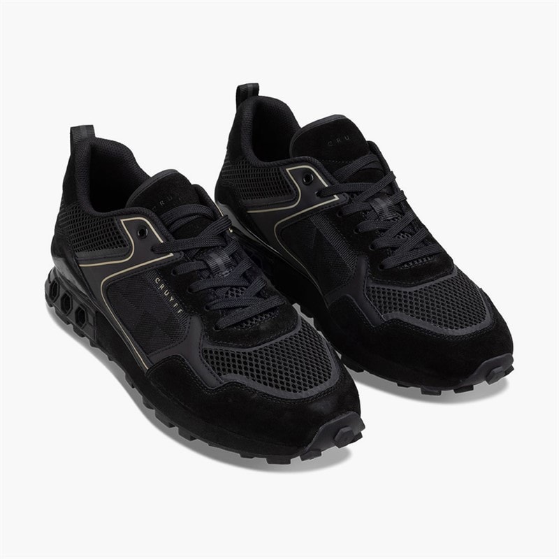 Cruyff Mens Fuori Trainers Black/Gold - Image 4