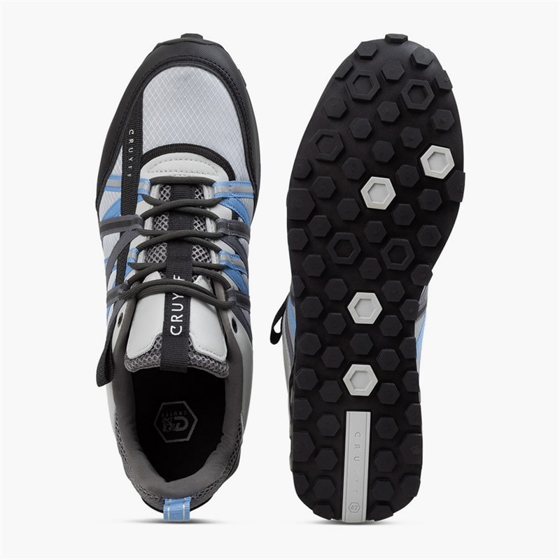 Cruyff Mens Fearia Hex-Tech Trainers Grey/Grey - Image 2