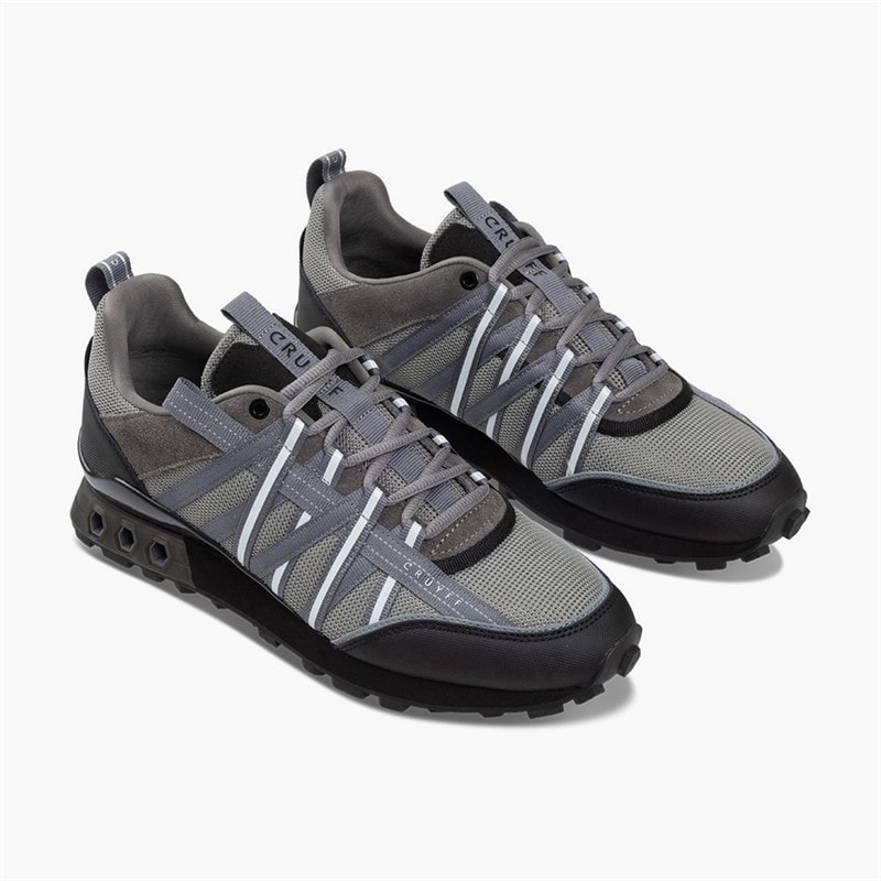 Cruyff Mens Fearia Eclipse Trainers Grey/Silver - Image 4
