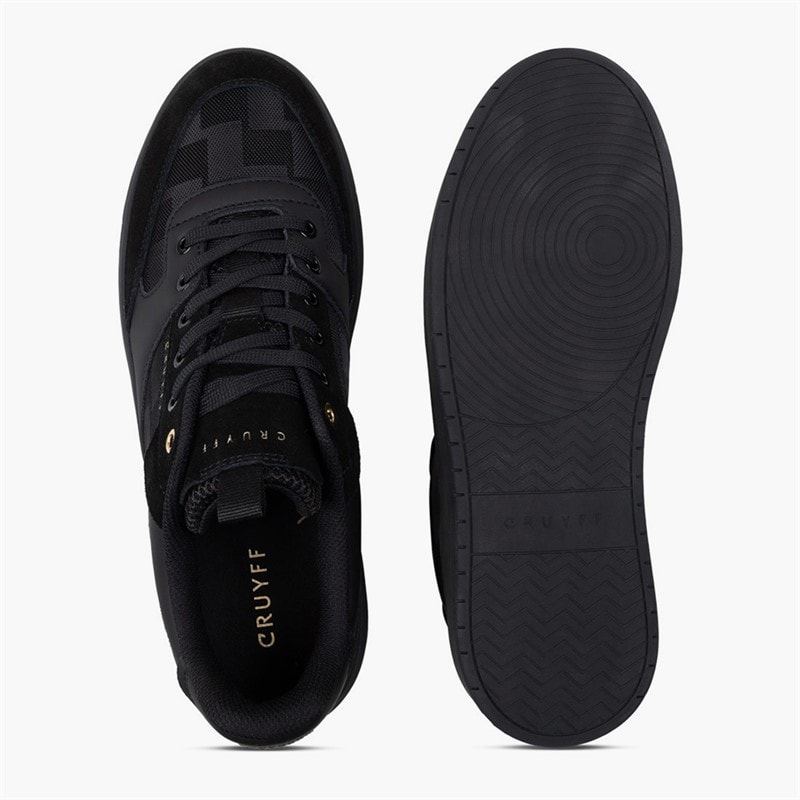Cruyff Mens Terra Court Trainers Black/Gold - Image 2