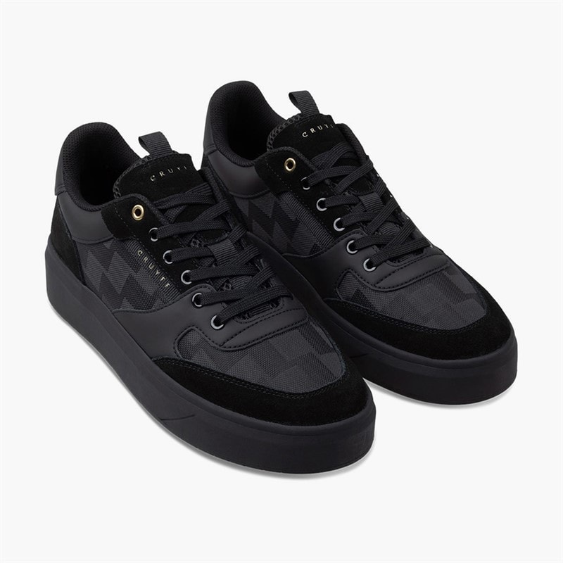 Cruyff Mens Terra Court Trainers Black/Gold - Image 4