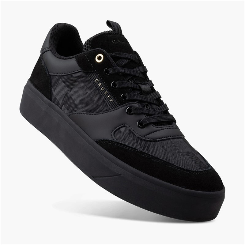 Cruyff Mens Terra Court Trainers Black/Gold - Image 5