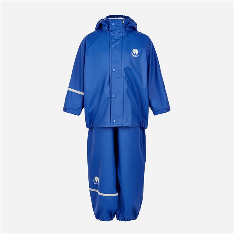 Celavi Kids Solid PU Basic Rainwear Set Ocean Blue Oceanblue