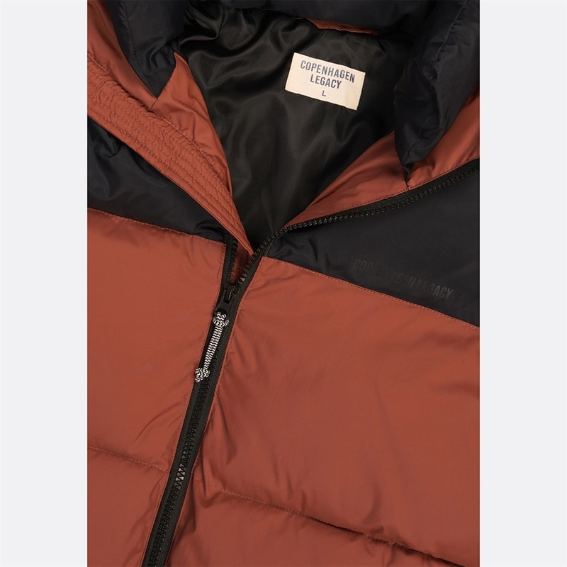 Copenhagen Legacy Mens Hooded Jacket Rust/Black - Image 3