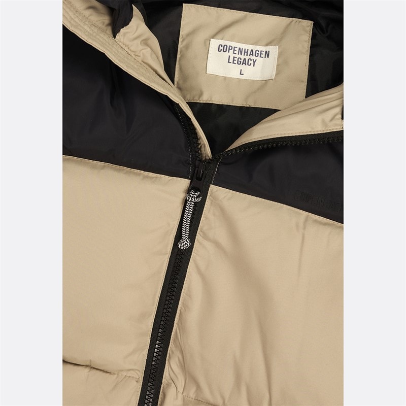 Copenhagen Legacy Mens Hooded Jacket Khaki/Black - Image 3