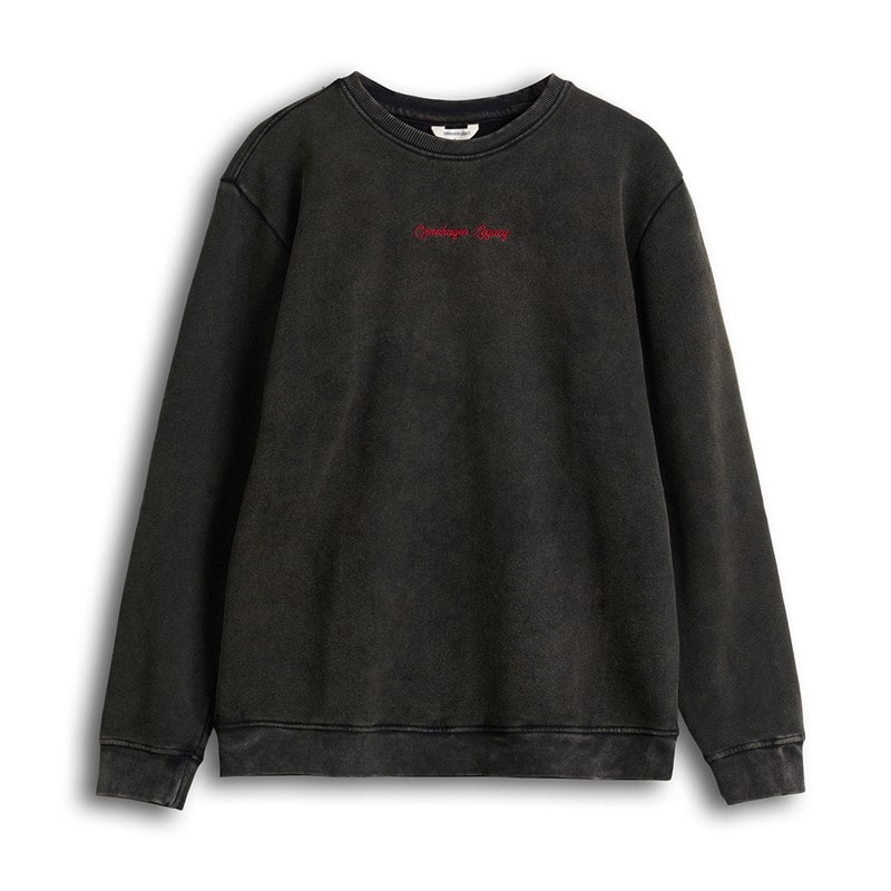 Copenhagen Legacy Mens Vintage Washed Oversized Sweatshirt Dark Grey