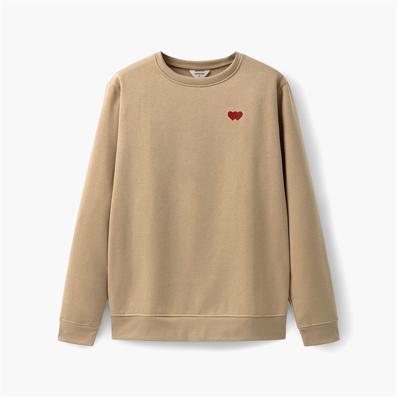 Copenhagen Legacy Mens Crew Heart Print Sweatshirt Khaki
