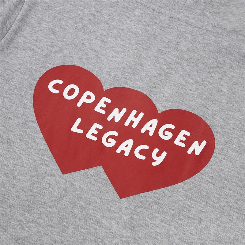 Copenhagen Legacy Mens Crew Heart Print Hoodie Grey Melange - Image 3