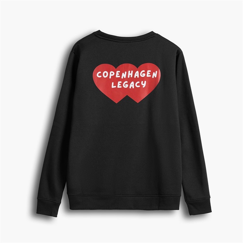 Copenhagen Legacy Mens Crew Heart Print Sweatshirt Black - Image 2