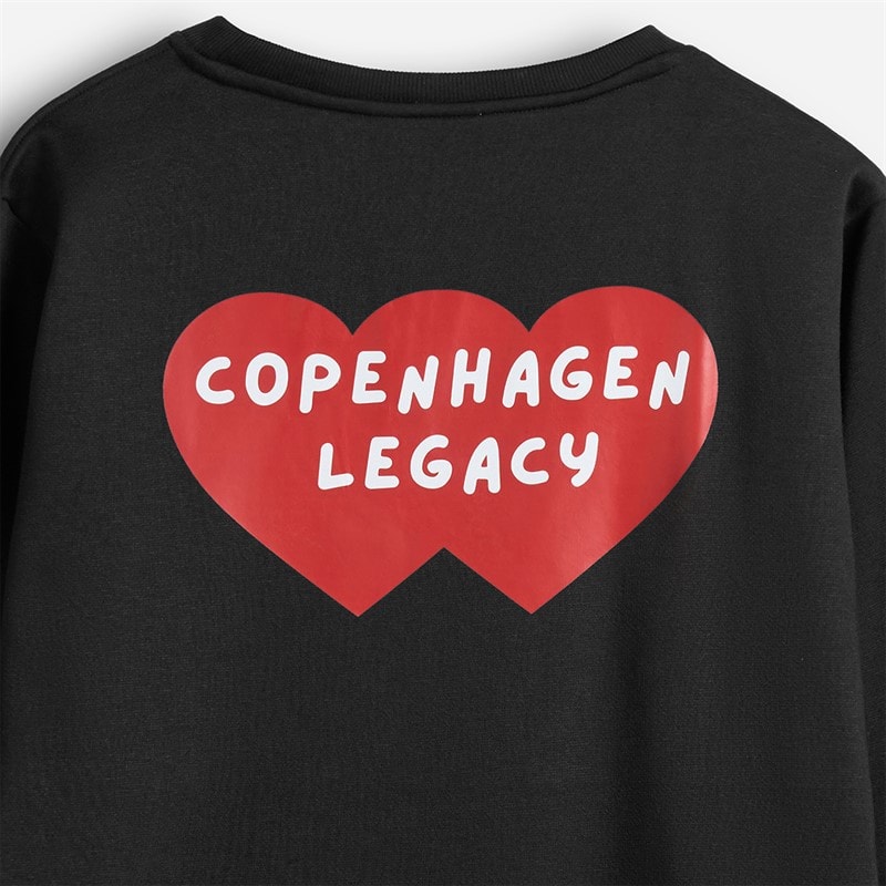 Copenhagen Legacy Mens Crew Heart Print Sweatshirt Black - Image 3
