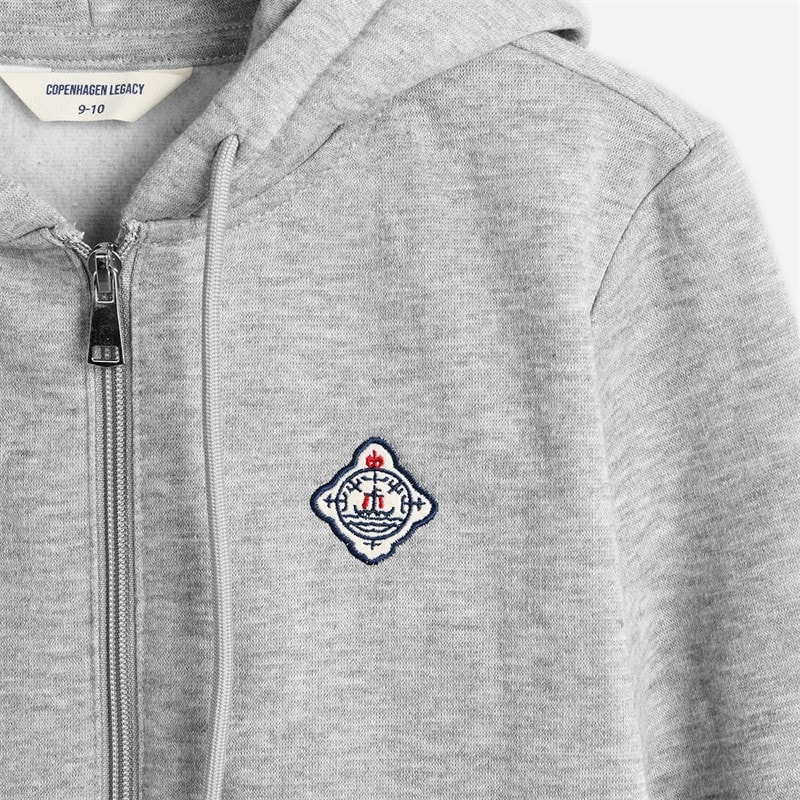 Copenhagen Legacy Boys Zip Hoodie Grey Melange - Image 3