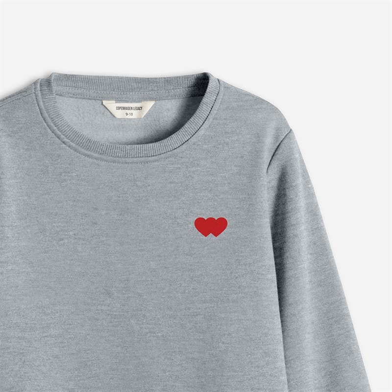 Copenhagen Legacy Kids Crew Sweatshirt Grey Melange - Image 3