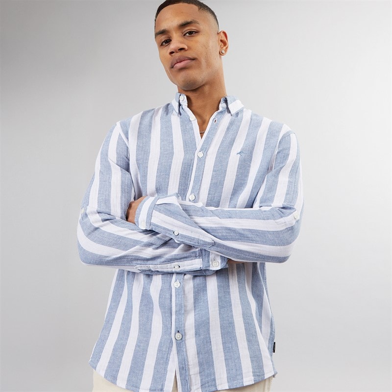 Indicode Mens Indonuld Long Sleeve Shirt Copen Blue
