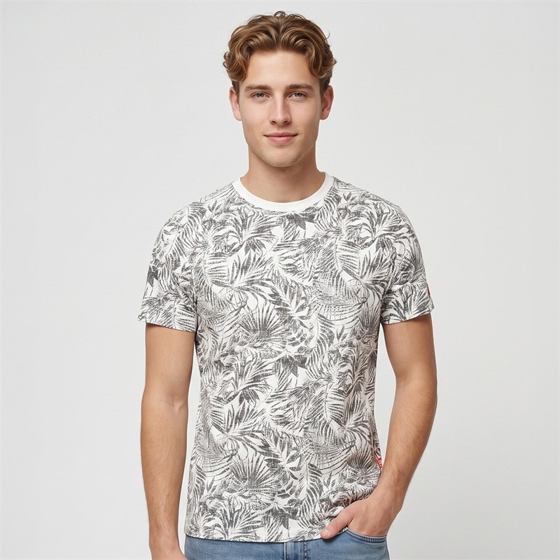 Indicode Mens Inpalme T-Shirt Off White - Image 1