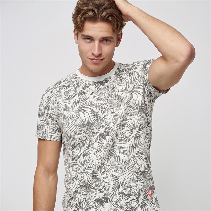Indicode Mens Inpalme T-Shirt Off White - Image 3