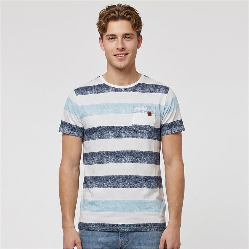 Indicode Mens Inhernandez T-Shirt Blue Wave - Image 1