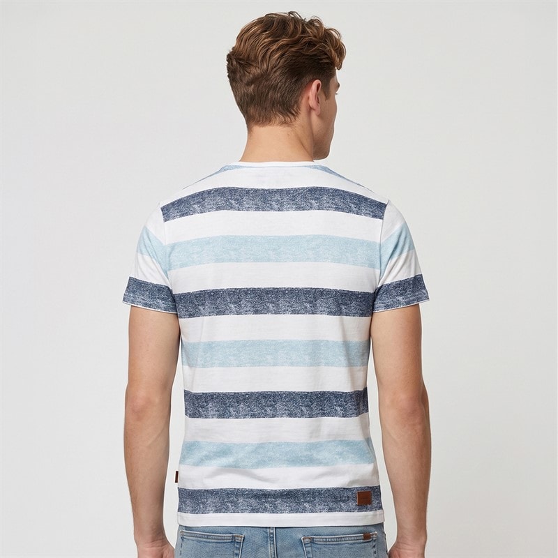 Indicode Mens Inhernandez T-Shirt Blue Wave - Image 2