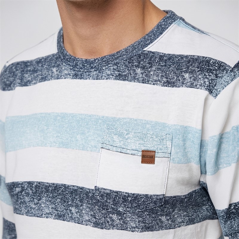 Indicode Mens Inhernandez T-Shirt Blue Wave - Image 5