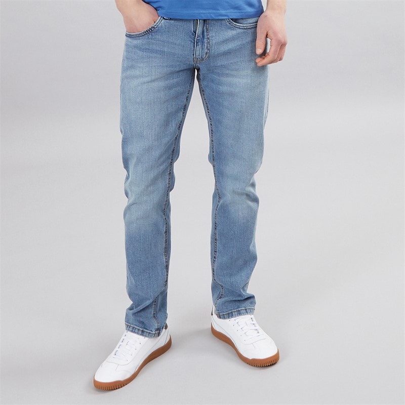 Indicode Mens Tony Regular Fit Jeans Blue Wash