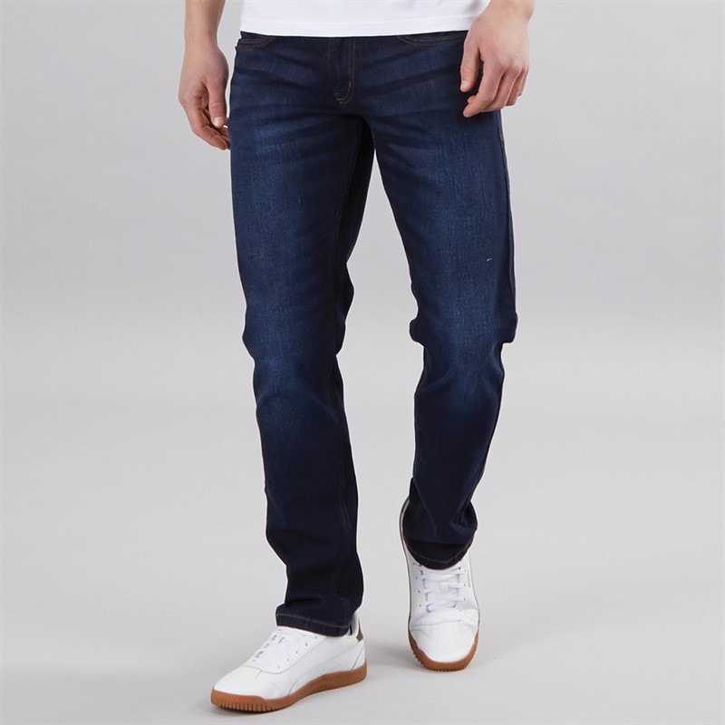 Indicode Mens Tony Regular Fit Jeans Dark Blue