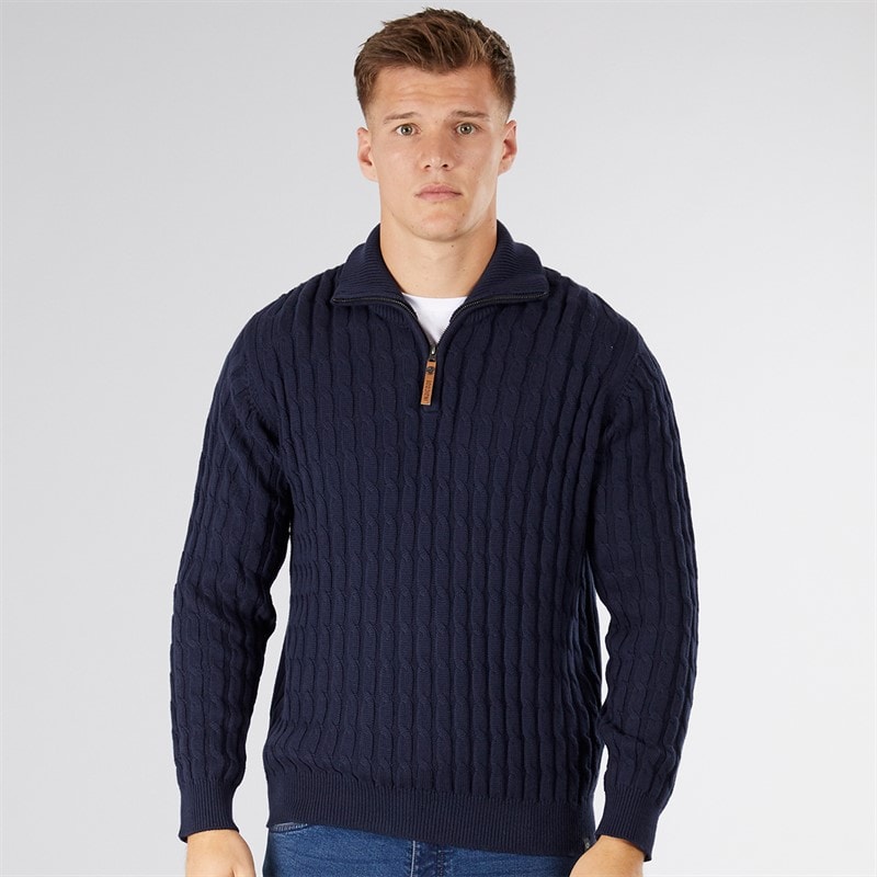 Indicode Mens Rufus Jumper Dark Navy - Image 1