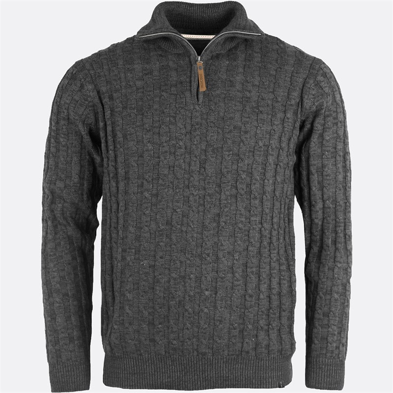 Indicode Mens Rufus Jumper Charcoal Mix - Image 1