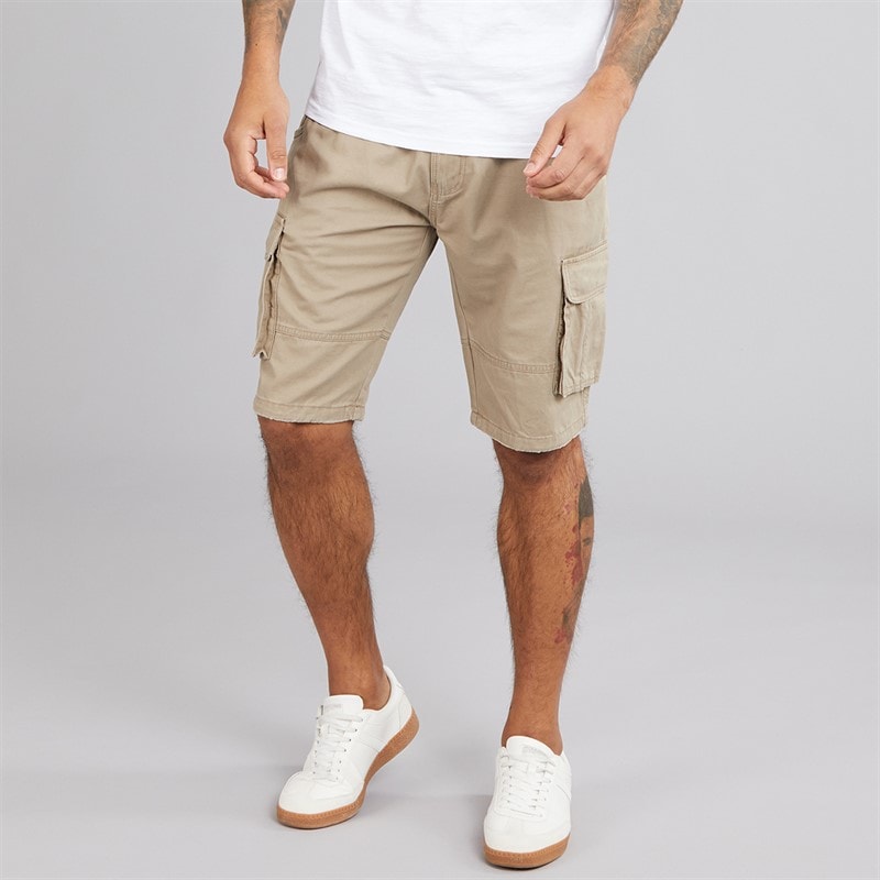 Indicode Mens Inmonroe Cargo Shorts Greige