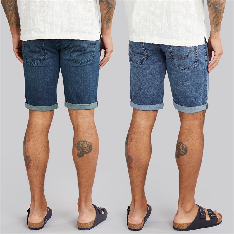 Indicode Mens Inalicanto Two Pack Denim Shorts Medium Indigo/Iconic Blue Medium Indigo+Iconic Blue - Image 2