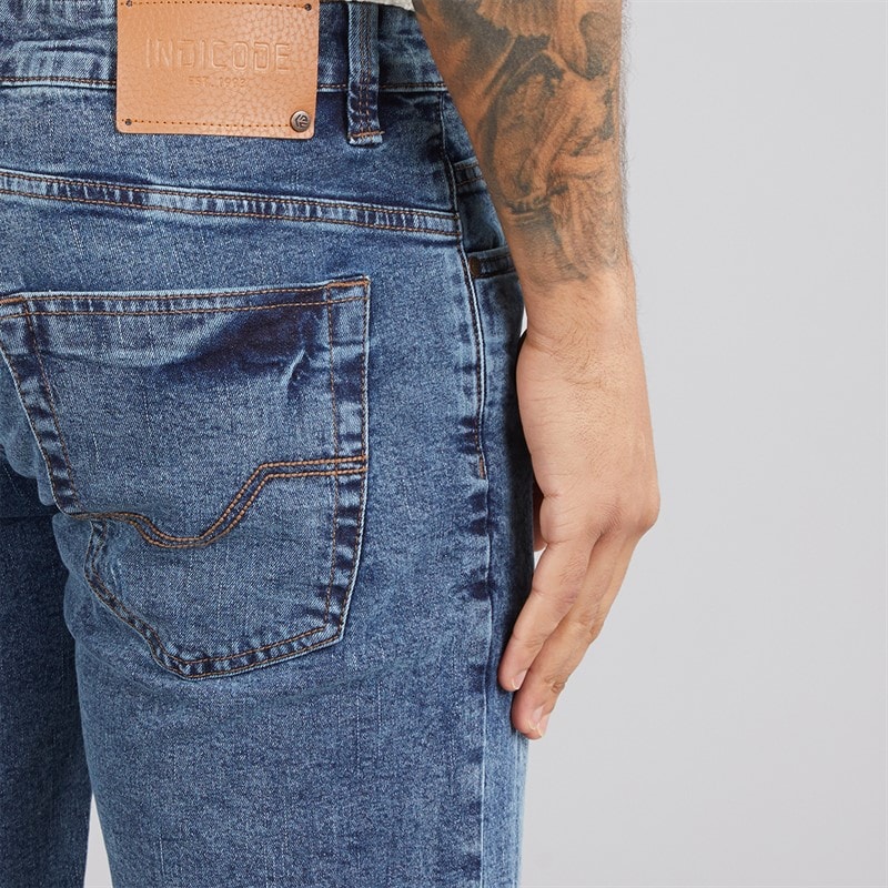 Indicode Mens Inalicanto Two Pack Denim Shorts Medium Indigo/Iconic Blue Medium Indigo+Iconic Blue - Image 3