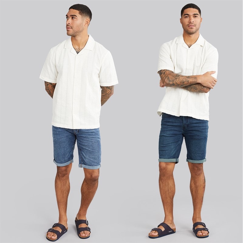 Indicode Mens Inalicanto Two Pack Denim Shorts Medium Indigo/Iconic Blue Medium Indigo+Iconic Blue - Image 4