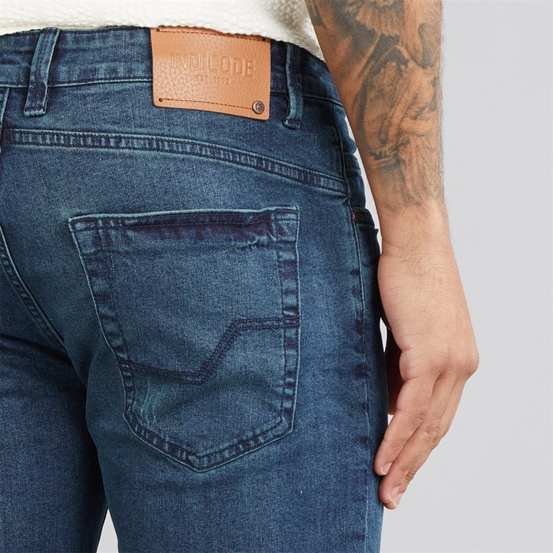 Indicode Mens Inalicanto Two Pack Denim Shorts Medium Indigo/Iconic Blue Medium Indigo+Iconic Blue - Image 5