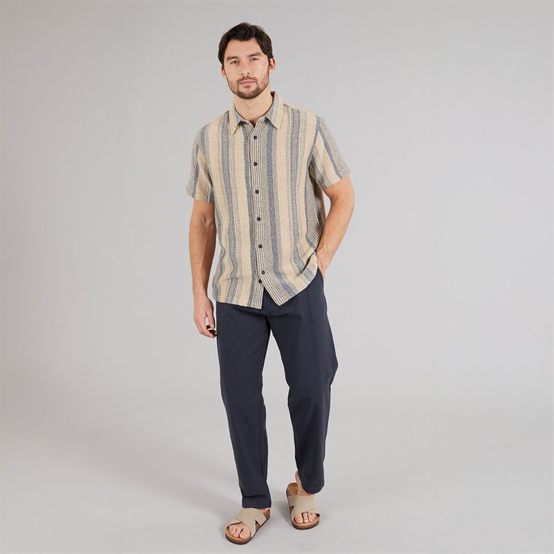 Indicode Mens Inrafko Short Sleeve Shirt Beige - Image 4