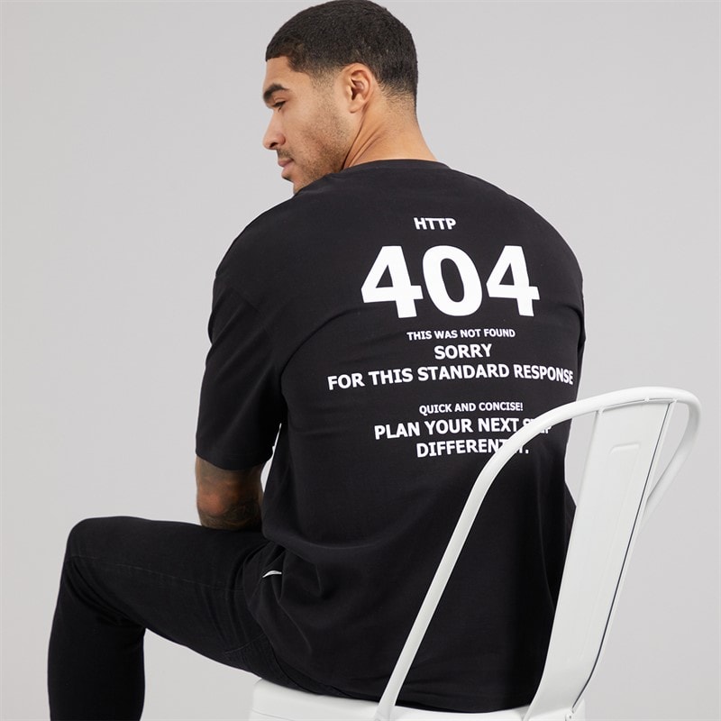 Indicode Mens Four O Four T-Shirt Jet Black - Image 1
