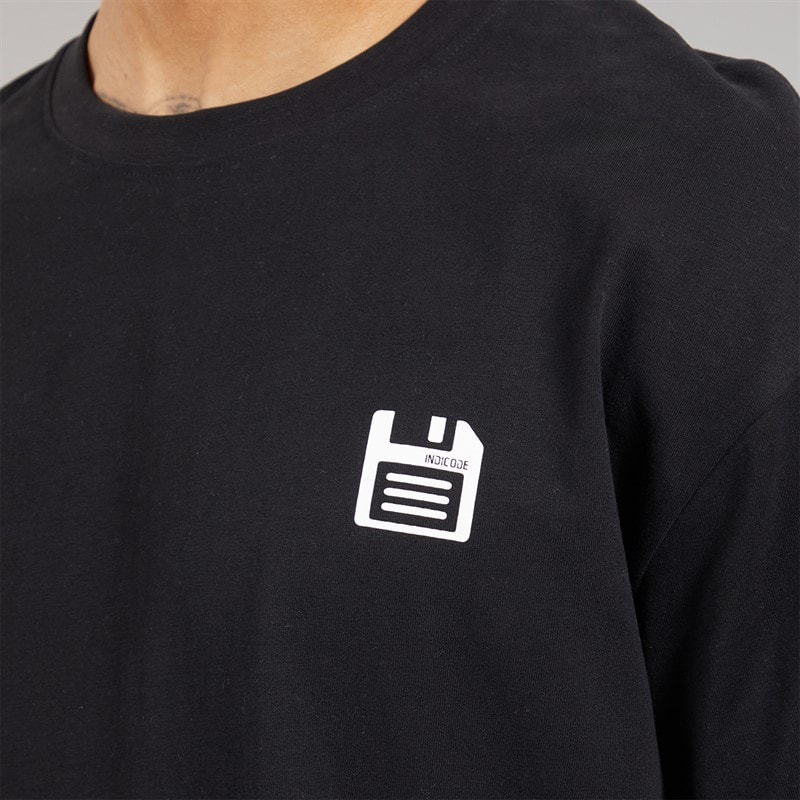 Indicode Mens Four O Four T-Shirt Jet Black - Image 5