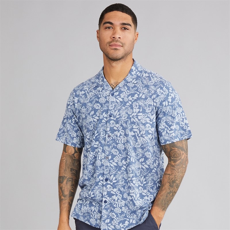 Indicode Mens Fiore Shirt Dark Denim Dk Denim - Image 1